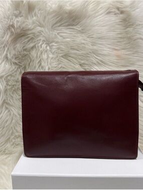 Cartier Vintage Must de Cartier 21 Bordeaux leather Clutch Circa 1990s Authentic